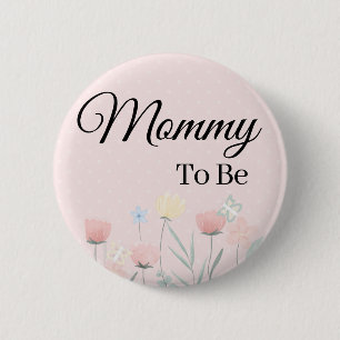 Floral Pink Butterfly Mommy To Be Pin