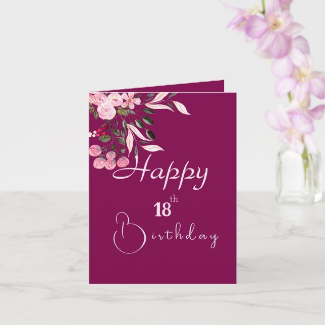 Floral pink  card (Orchid)