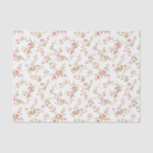 Floral Pink Cottage Garden Pattern Tissue Paper