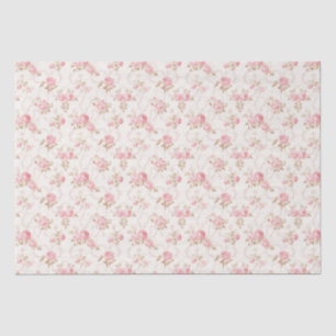 Floral Pink Cottage Roses Pattern  Tissue Paper
