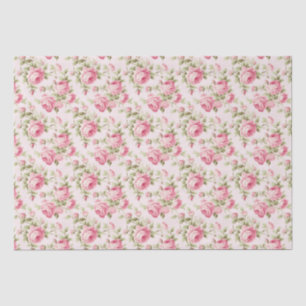 Floral Pink Cottage Roses Pattern  Tissue Paper