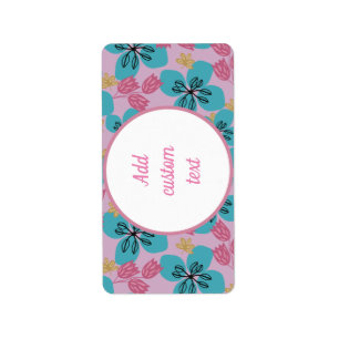 Floral pink custom mother label