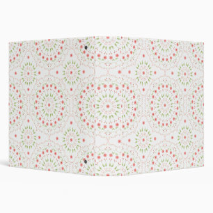 Floral Pink Cute Chic Minimalist Mandala Pattern  Binder