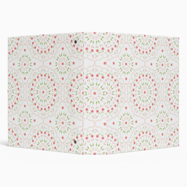 Floral Pink Cute Chic Minimalist Mandala Pattern  Binder (Background)