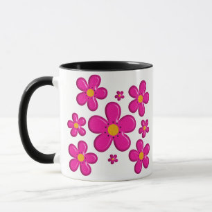 Floral pink element mug