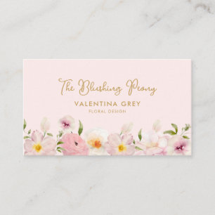 Floral Pink Flower Shop Business Card