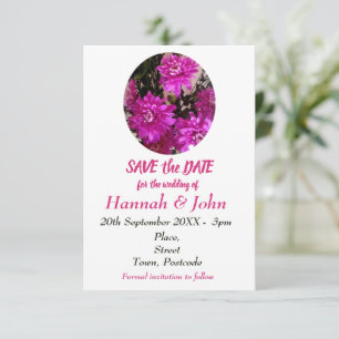Floral Pink Flowers Photo Save the Date