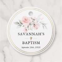 Floral Pink Girl Christening Baptism Thank You