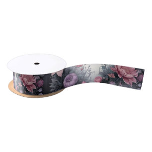 Floral Pink Gothic Garden Gate Pagan Handfasting Satin Ribbon
