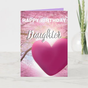 Floral Pink Happy Birthday Daughter Card