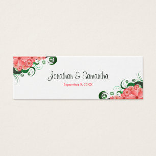 Floral Pink Hibiscus Wedding Favour or Favour Tag