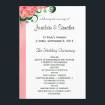 Floral Pink Hibiscus Wedding Program Templates<br><div class="desc">© Sunny Mars Designs - Floral Hibiscus: Pink on Custom White Wedding Programs - Elegant,  classy,  trendy,  stylish custom wedding program template with a beautiful pretty pink swirly floral tropical hibiscus design.</div>