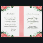 Floral Pink Hibiscus Wedding Program Templates<br><div class="desc">© Sunny Mars Designs - Floral Hibiscus: Pink on Custom White Bi-Fold Wedding Programs - Elegant,  classy,  trendy,  stylish custom folded wedding program booklet template with a beautiful image of a gorgeous,  pretty pink swirly floral tropical hibiscus design.</div>