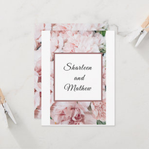 Floral Pink Magnolia Wedding Invitation