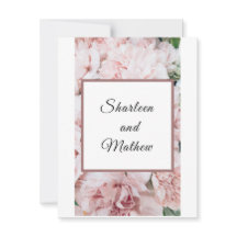 Floral Pink Magnolia Wedding Invitation