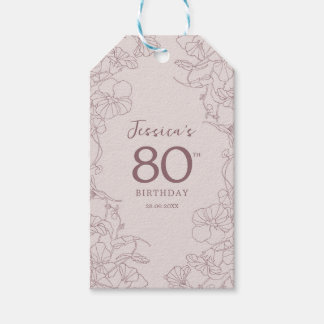 Floral Pink Mauve Birthday Gift Tags