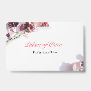Floral Pink Name Badge