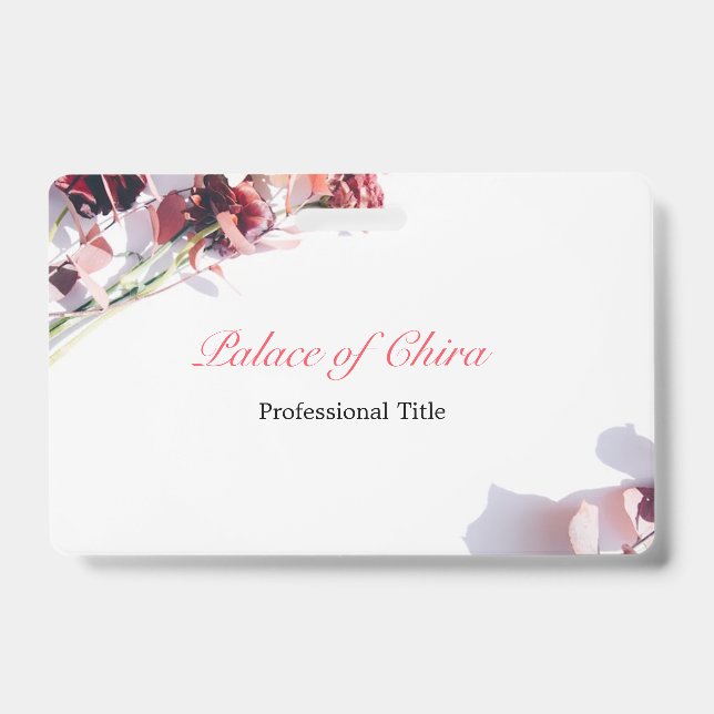Floral Pink Name Badge (Front)