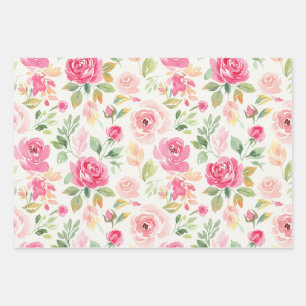 Floral Pink Peony Wrap For MothersDay, Gift Etc. Wrapping Paper Sheet