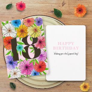 Floral Pink Personalized 18th Birthday Card