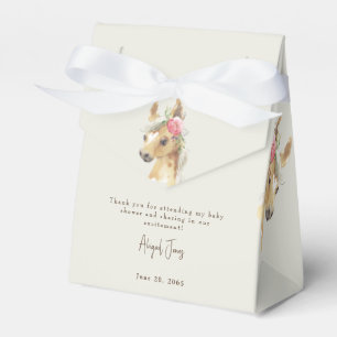 Floral Pink Pony & Cow Baby Shower Favor Box