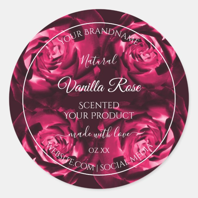 Floral Pink Produit Emballage Étiquette Fleurs Ros (Devant)