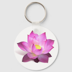 Floral Pink & Purple Lotus Flower - Zen Keychain
