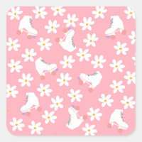 Floral Pink Roller Skates Roller Skating Birthday