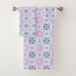 FLORAL PINK ROMANTIC  BATH TOWEL SET