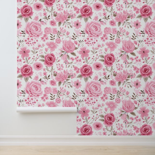 Floral Pink Rose Flower Wallpaper (Application)