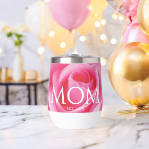 Floral Pink Rose New Mom Gift Mom Established