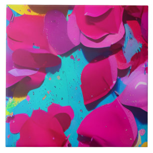Floral Pink Rose Petals Tile