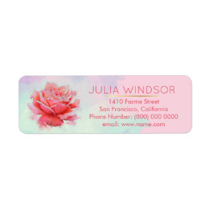 floral pink rose watercolor