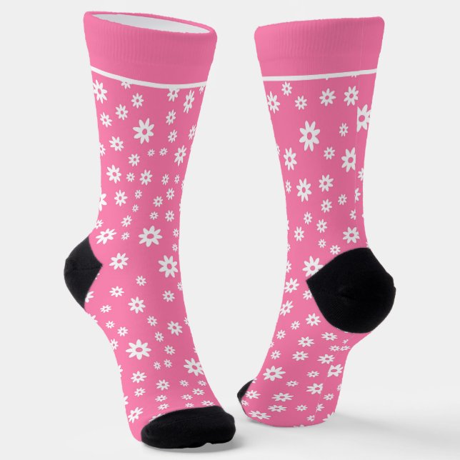 Floral Pink Socks (Angled)