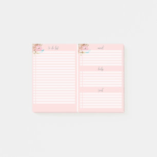 Floral Pink To Do List Post-it® Notes