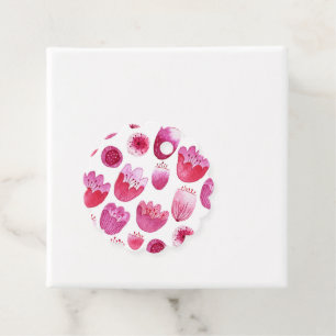 Floral Pink Watercolor Favour Tags