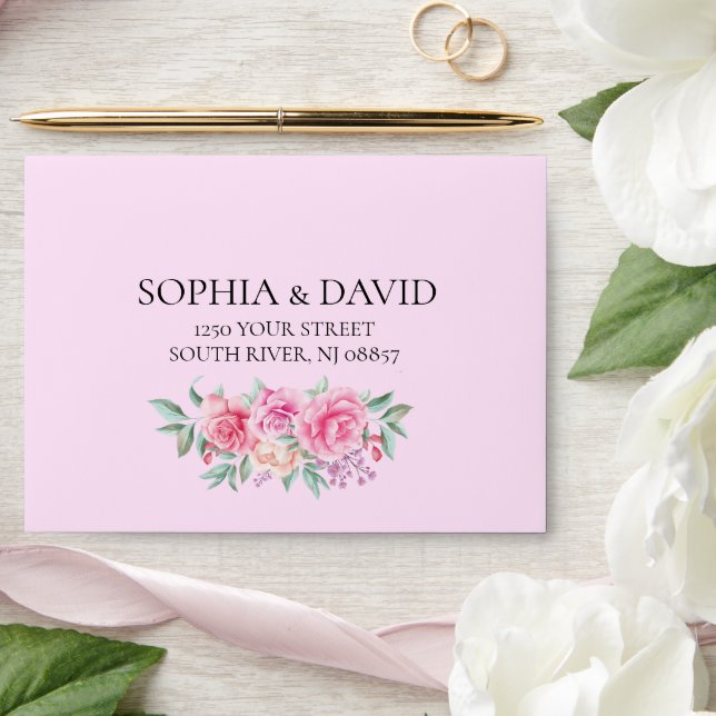 Floral Pink wedding Envelope (Wedding)
