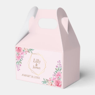 Floral Pink wedding Favor Box