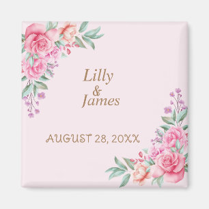 Floral Pink wedding    Magnet