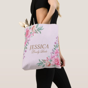 Floral Pink wedding  Tote Bag