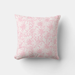 Floral Pink White Flowers Botanical Shabby Chic Throw Pillow