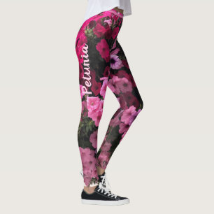 Floral Pinks Purples Green Garden Personalize Leggings
