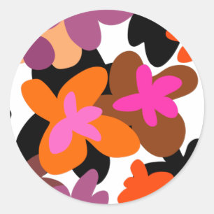 Floral pinky classic round sticker