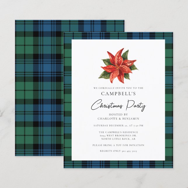 Floral Plaid Campbell Tartan Christmas Party (Front/Back)