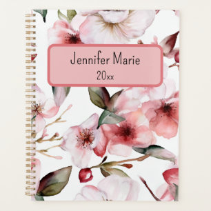 Floral Planner Personalize with Name, Year