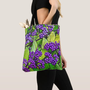 FLORAL /PLANT /PURPLE BEAUTYBERRY TOTE BAG