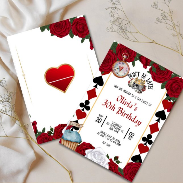  Floral Playing Card Birthday Invitation (Creator Uploaded)
