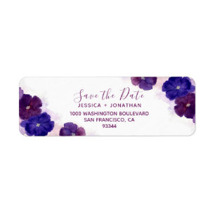 Floral Plum Purple SAVE THE DATE Wedding