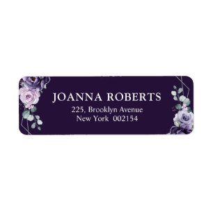 Floral Plum violet Argent Floroms Mariage géométri