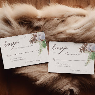 Floral Poinsettia Watercolor Wedding RSVP Card